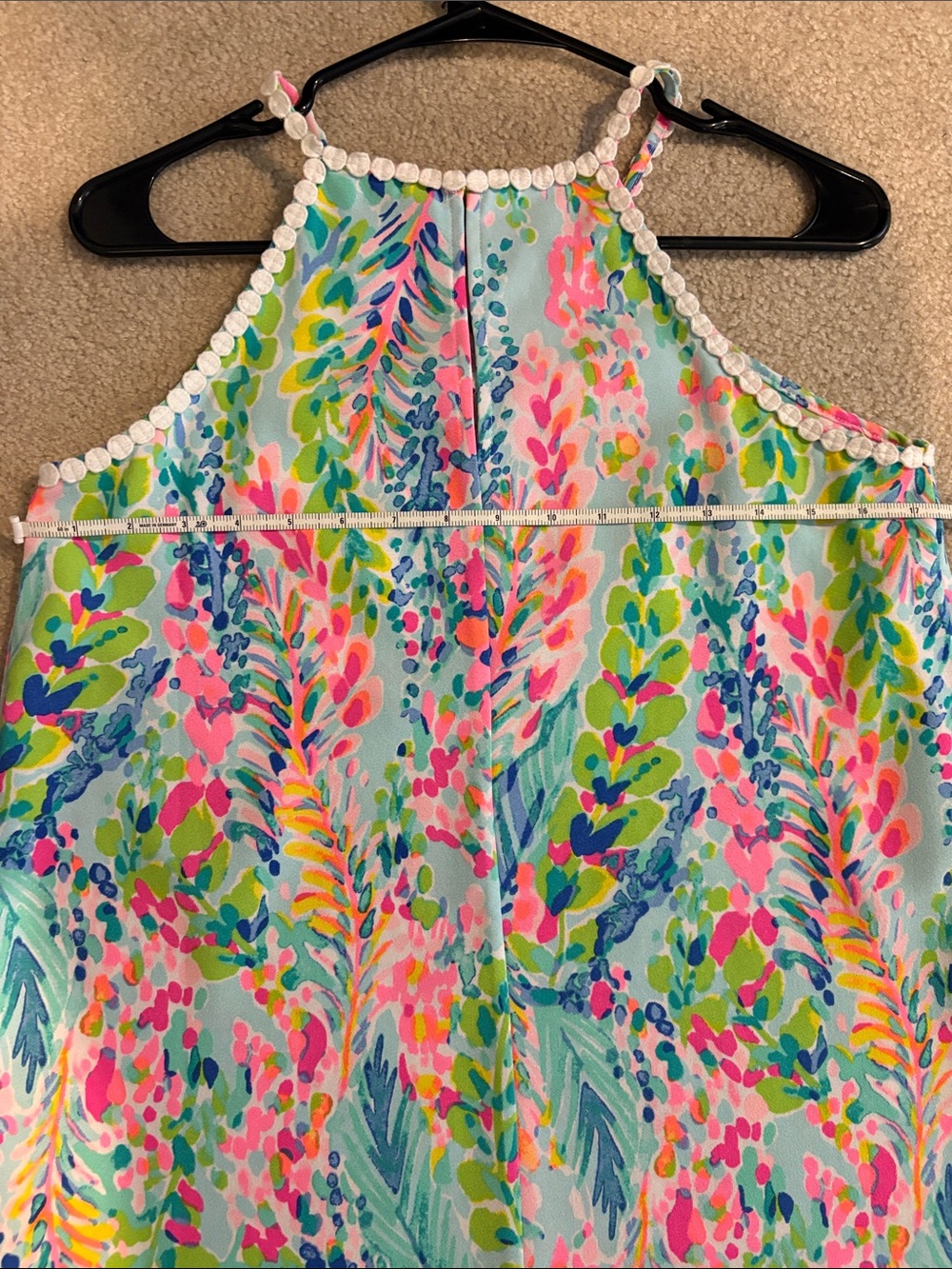 Lilly Pulitzer Multicolor Pastel Floral Dress with White Crochet Straps - Picture 7 of 8